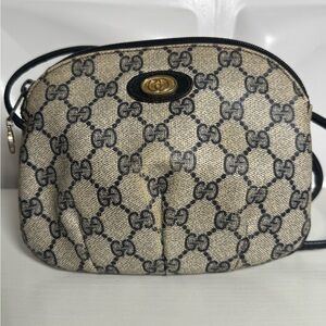 Gucci Beige and Blue  Patterned Crossbody Bag